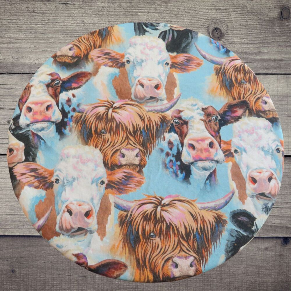Kitchenaid Bowl Cover Reversible Cows and White and Brown Cow Print - Picture 3 of 7